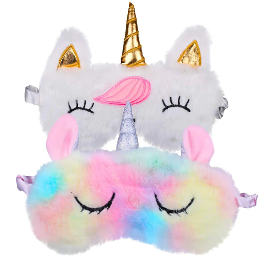 Kids Sleep Mask2 Pack Cute Unicorn Eye Mask for Princess SleepingNight Blindfold Bed Eye Covers for Children