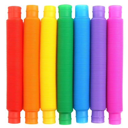 FINGOOO 7 Pieces Jumbo Pop Toobs Fidget ToysPop Tubes Sensory Toys for Kids Adults DIY Decompression ADHD Autism